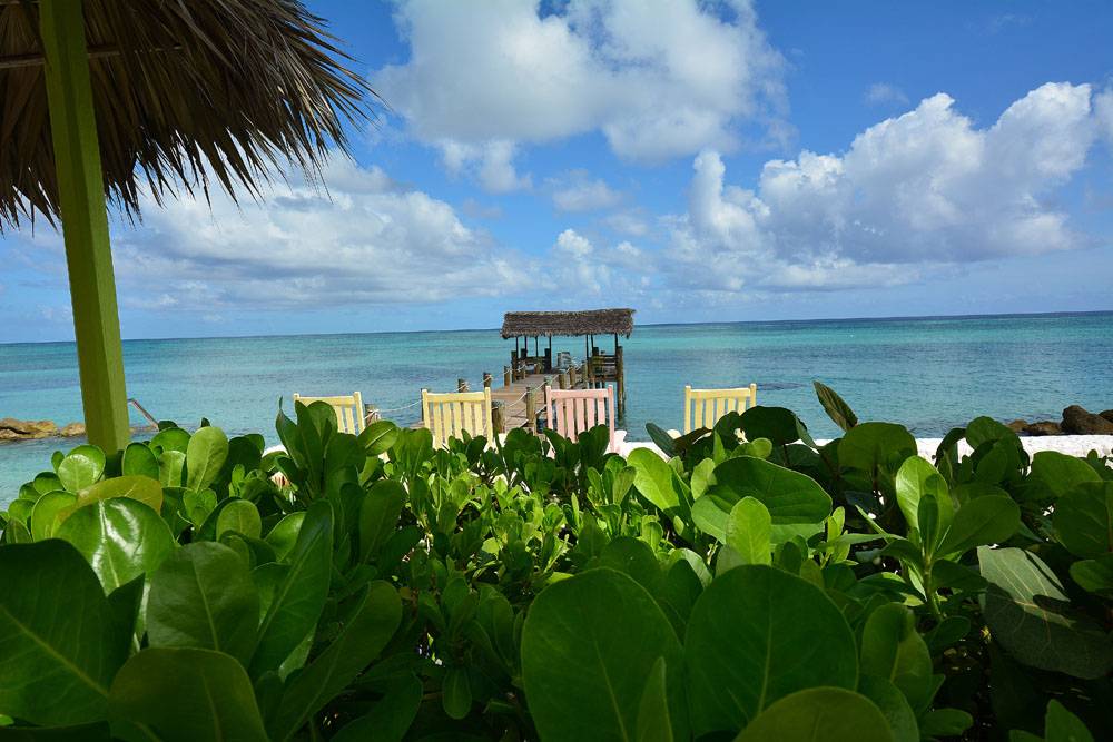 Tauchreise Bahamas | Compass Point Beach Resort | Restaurantterrasse