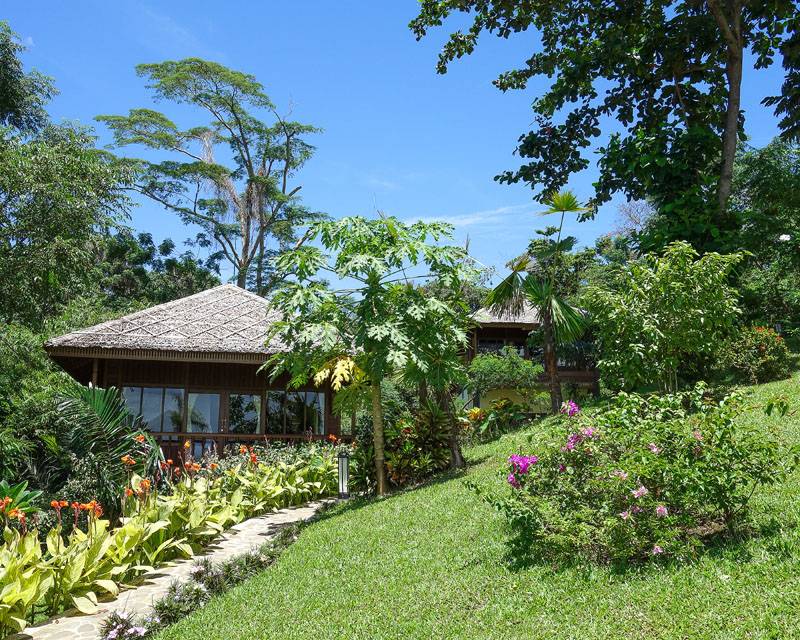 Tauchreise Sulawesi (Indonesien) | Bunaken Oasis Dive Resort and Spa | Tropische Gartenanlage