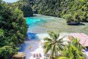 Tauchreise Palau | Sea Passion Hotel | Bewaldete Sandbucht