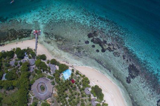 Tauchreise Sulawesi (Indonesien) | Gangga Island Resort & Spa | Resortgelände vion oben